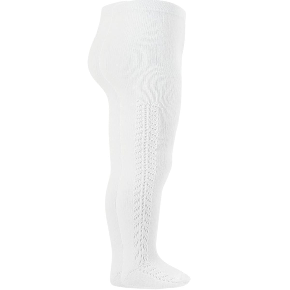 Leotardos Calado Lateral Blancos