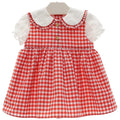 Vestido Vichy Rojo con Cuello Peter Pan
