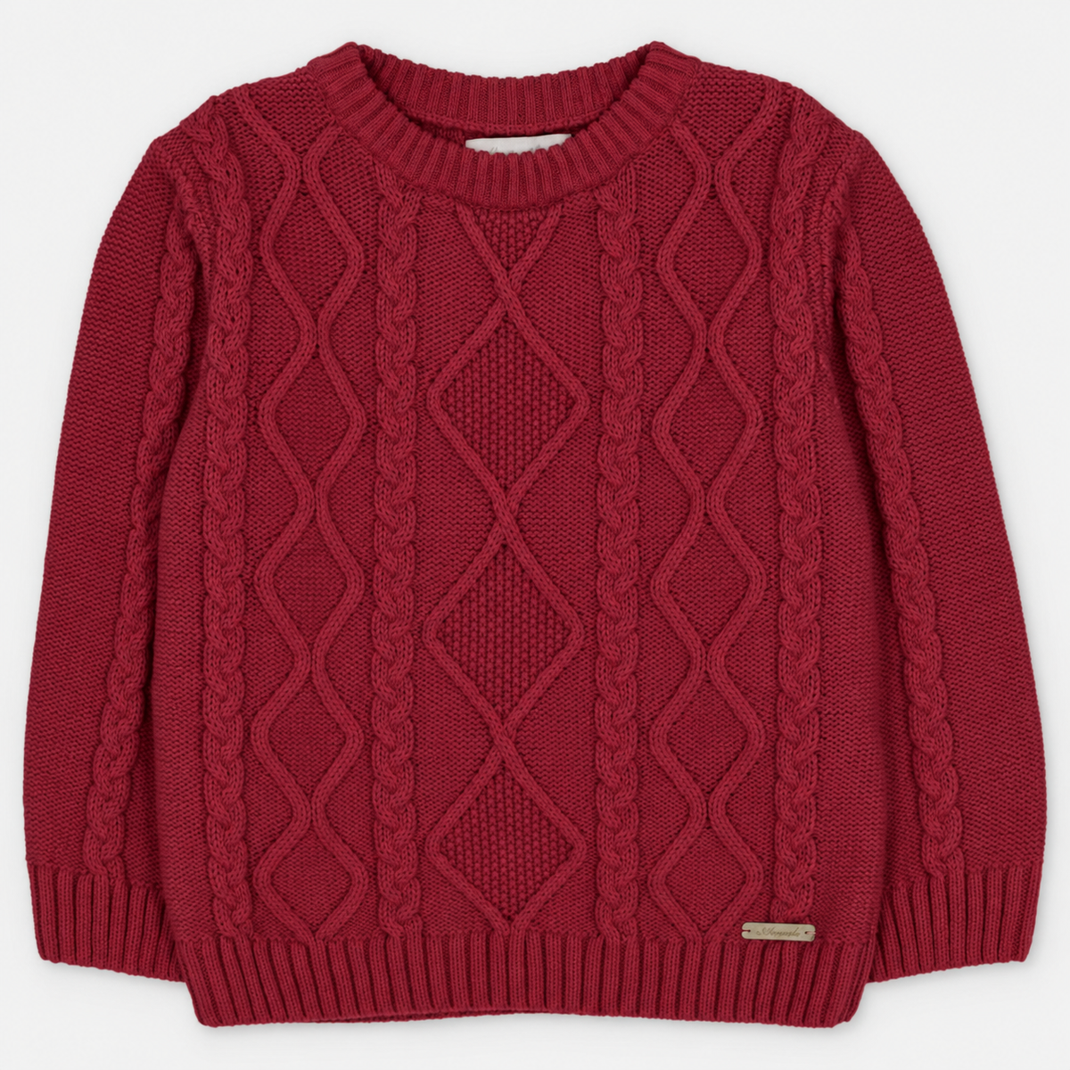 Suéter Punto Trenzas Unisex Burdeos