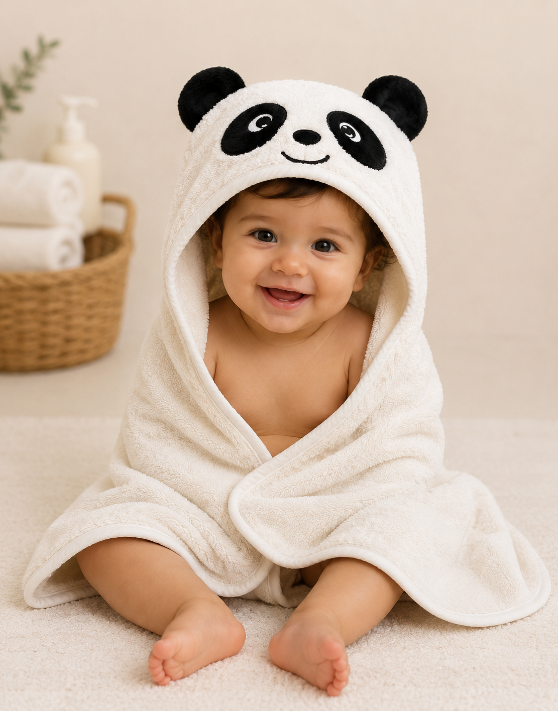 Toalla de Bano con Capucha Panda