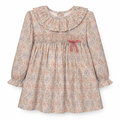 Vestido Catania con Estampando Floral Lazo en Terciopelo