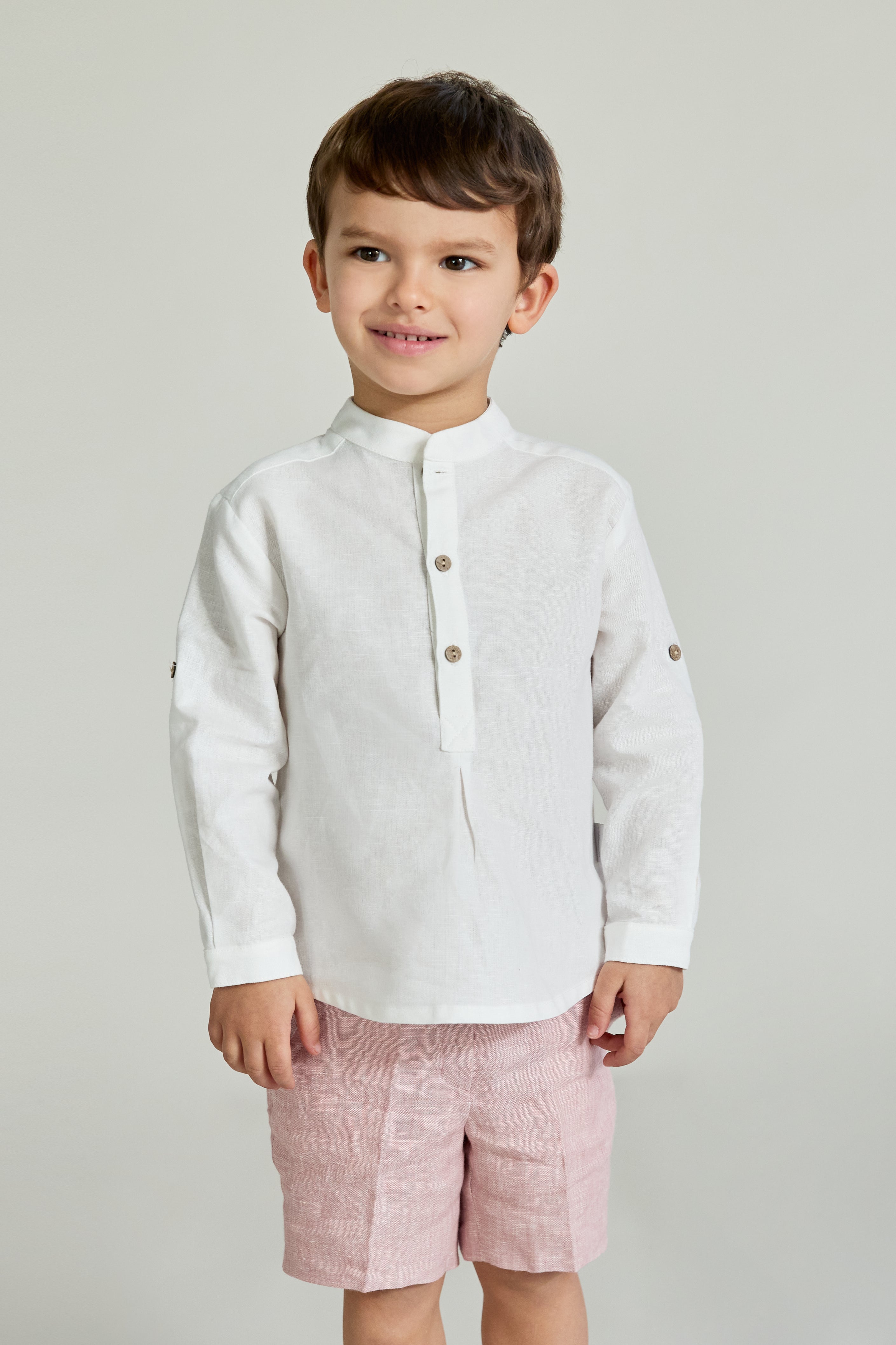 Conjunto Lino de Bermuda Rosa Empolvado