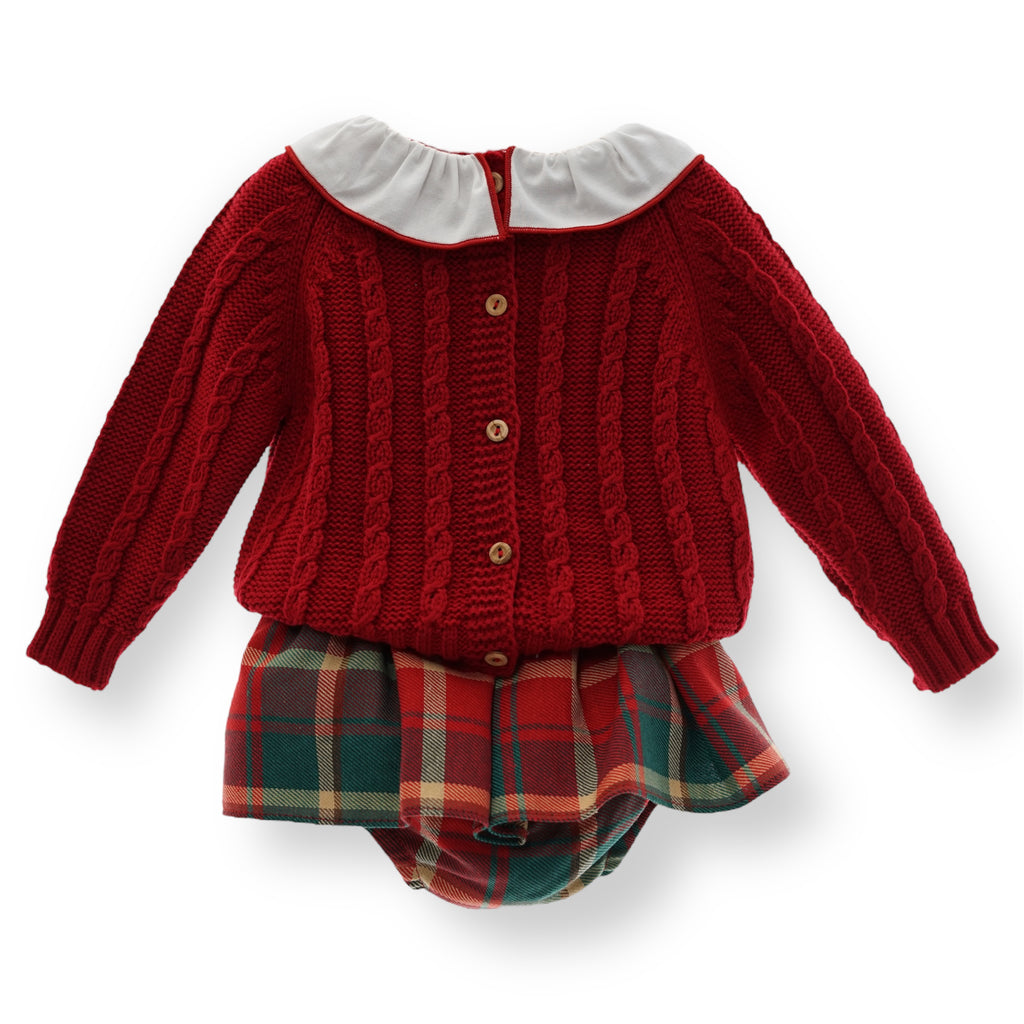 Conjunto Colección Tartan de Sueter y Cubre Pañal Tipo Falda