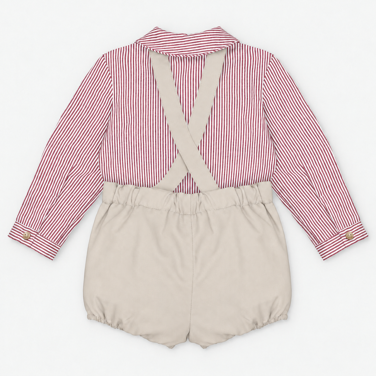Conjunto Tirantes Beige y Burdeos Coleccion Caravia