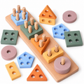 Juguete Montessori de Madera Multiformas - Desarrollo de Habilidades Motoras +3