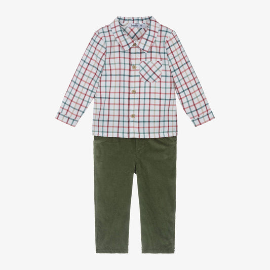 Conjunto Camisa Manga Larga y Pantalon Verde Pino Acacia