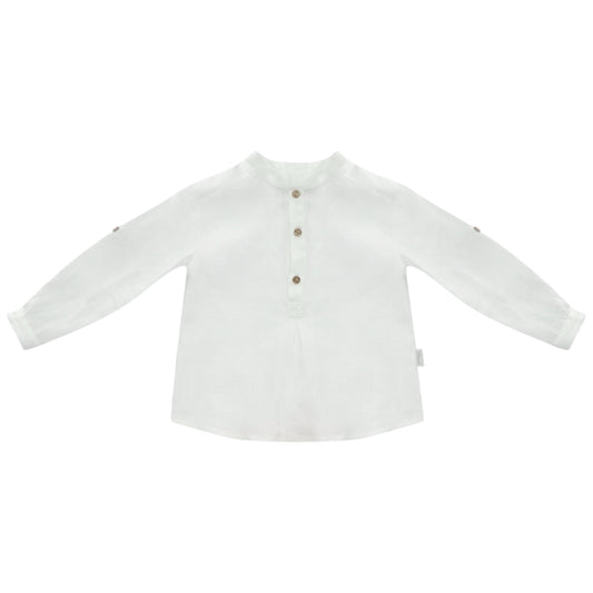 Camisa Blanca de Lino Manga Larga