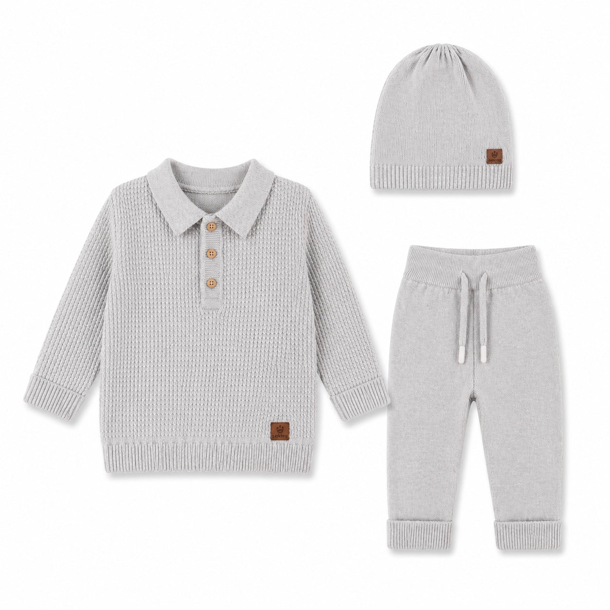 Comfy Set 3 Piezas en Gris Claro