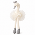 Cisne de Peluche con Tutu Blanco y con Detalles en Plateado