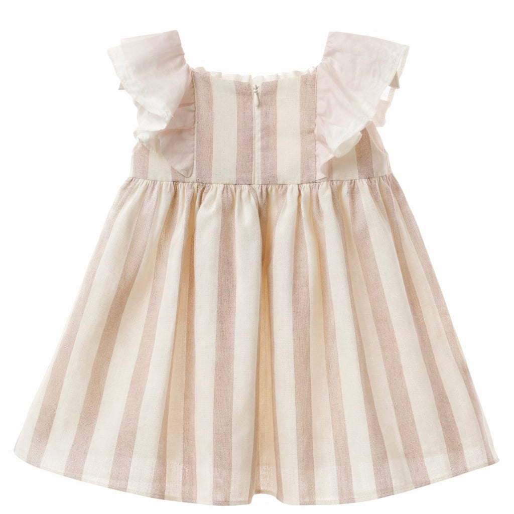 Vestido de Lineas Rosa Empolvado Colección Trieste