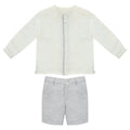 Conjunto Lino Bermuda Gris Claro