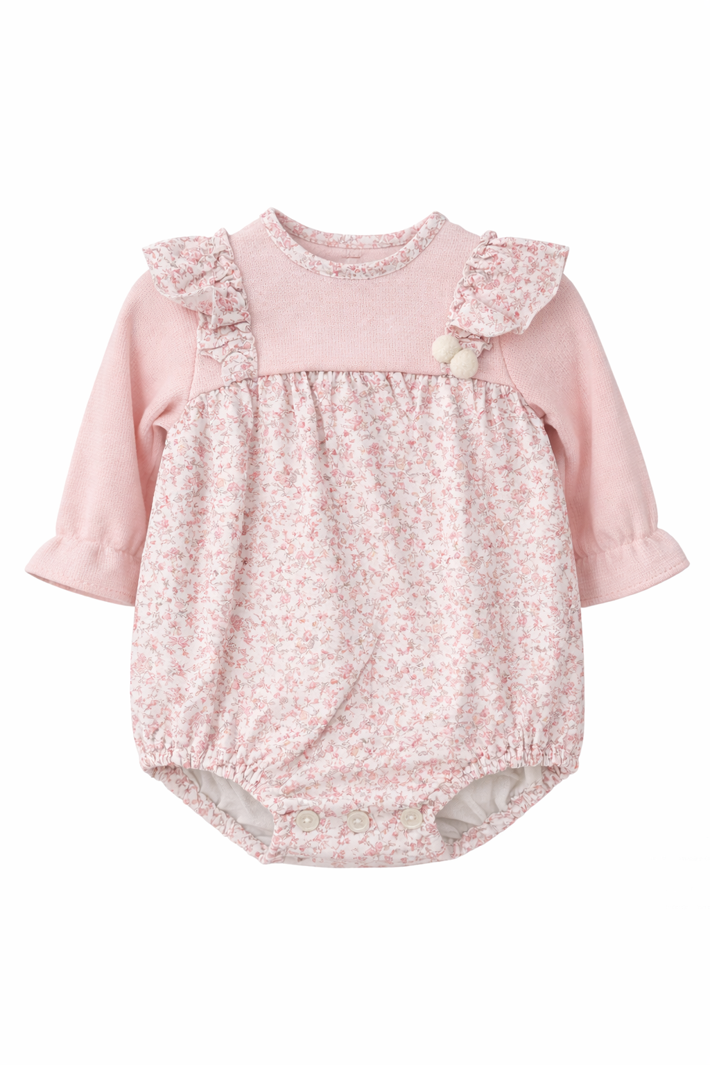 Pelele Rosa Bebé con Estampado Floral