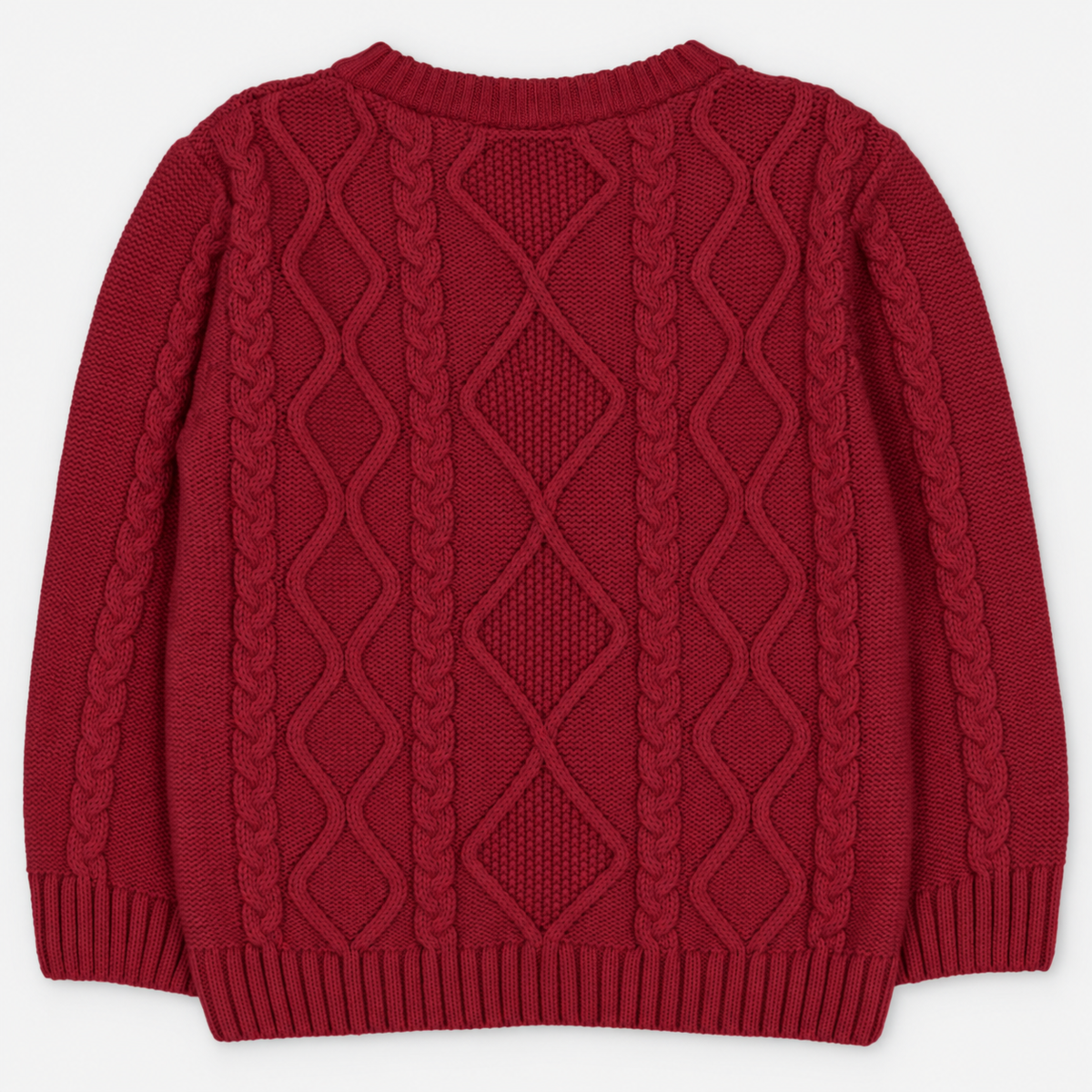 Suéter Punto Trenzas Unisex Burdeos