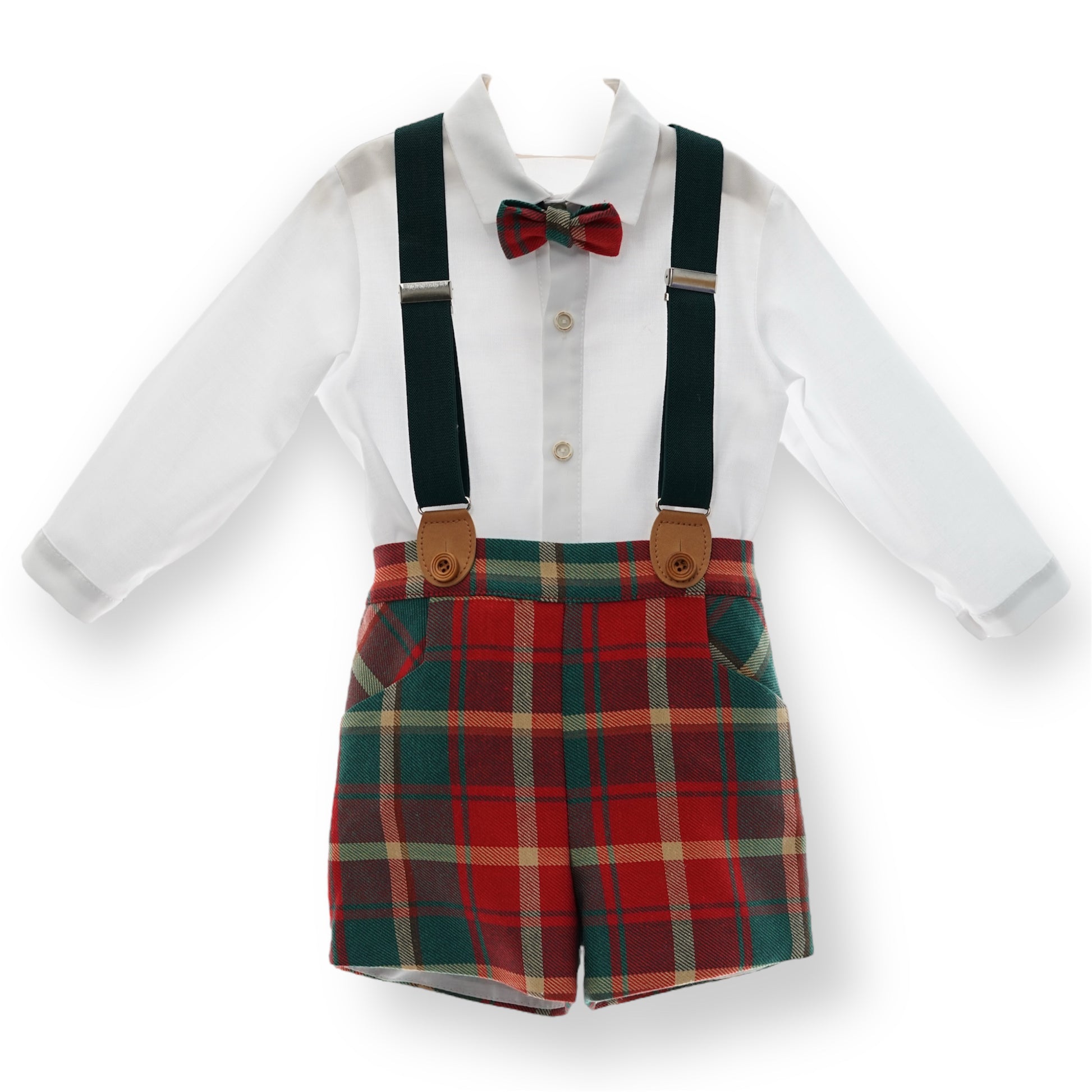 Conjunto Tirantes Colección Tartan con Pajarita a Juego