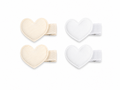 2 Mini Par de Pinzas Corazon Blanco y Crema
