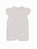 Romper Tejido con Lineas y Hojitas Blanco