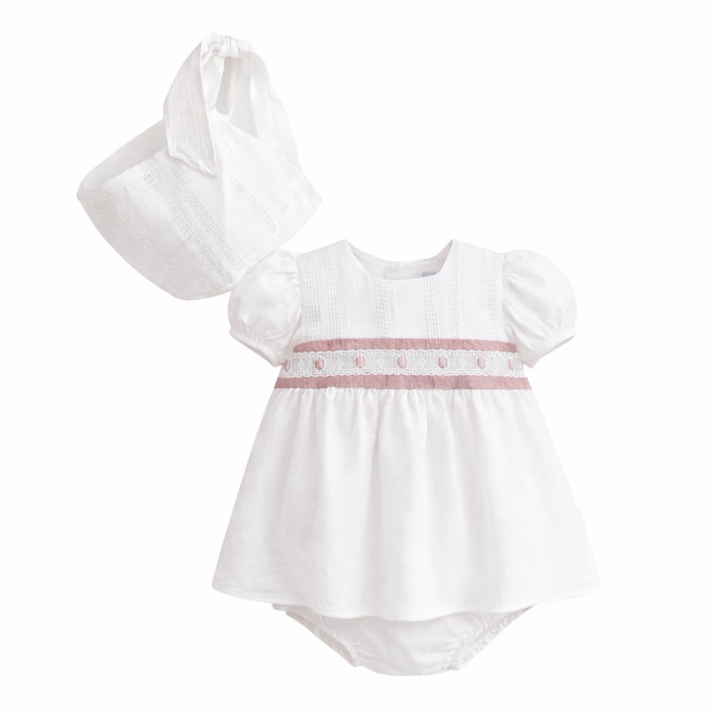 Jesusito Ceremonial con Pasa Cinta Rosa Palo con Capota a Juego