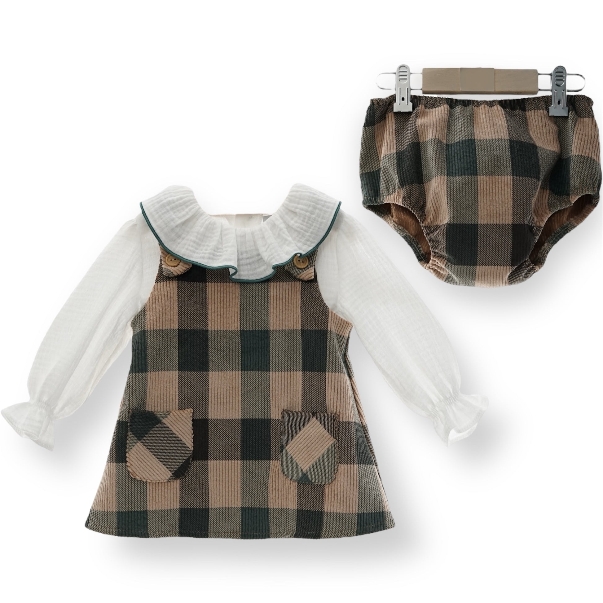 Conjunto 3 Piezas Jesusito Angora con Camisa Manga Larga Cuello Batista