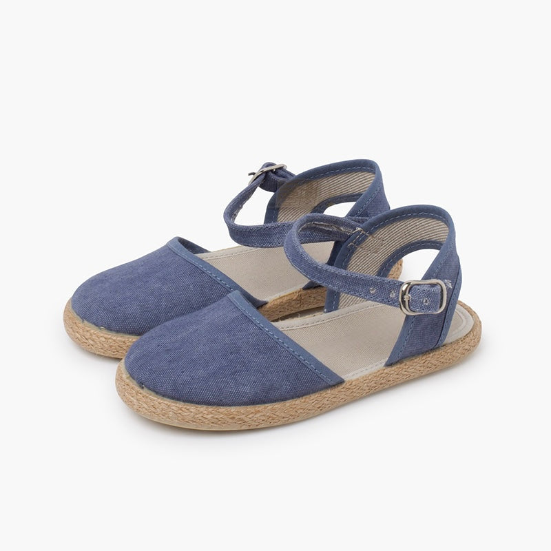 Espadrillas de Lona con Hebilla en Indigo