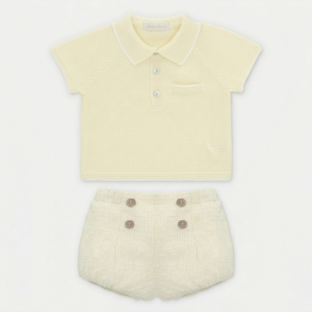 Conjunto de Jersey de Punto Amarillo Pastel con Bombacho Plumeti Winnipeg