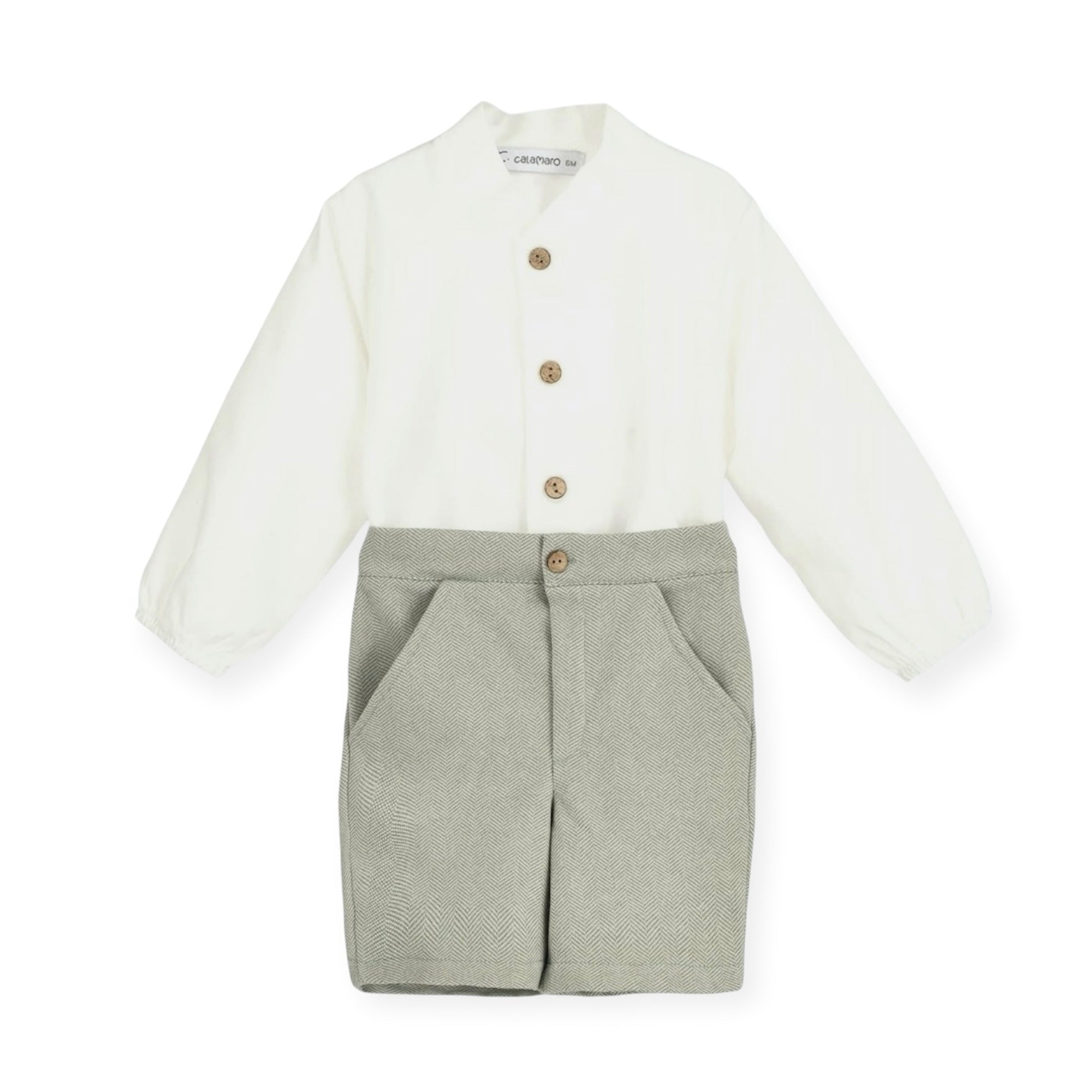 Conjunto Camisa Piqué con Bermuda Pistacho