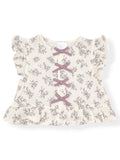 Blusa Crudo con Estampado Flores Lila y Lazos