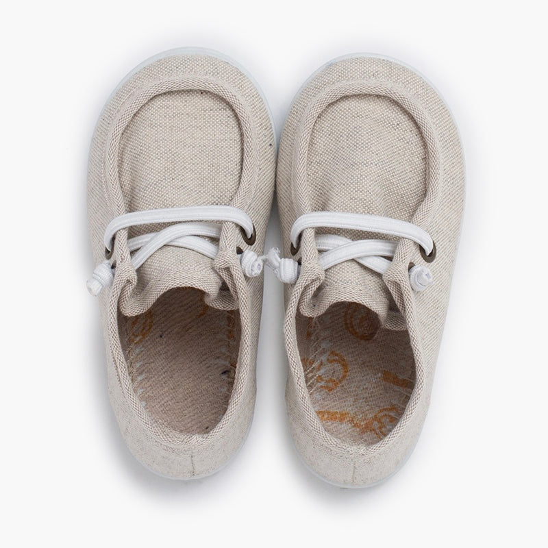Nauticos con Suela Fina y Cordones Elásticos Piedra