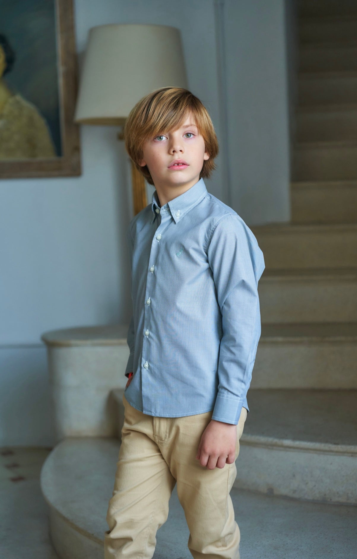 Camisa Manga Larga Pata de Gallo Verde