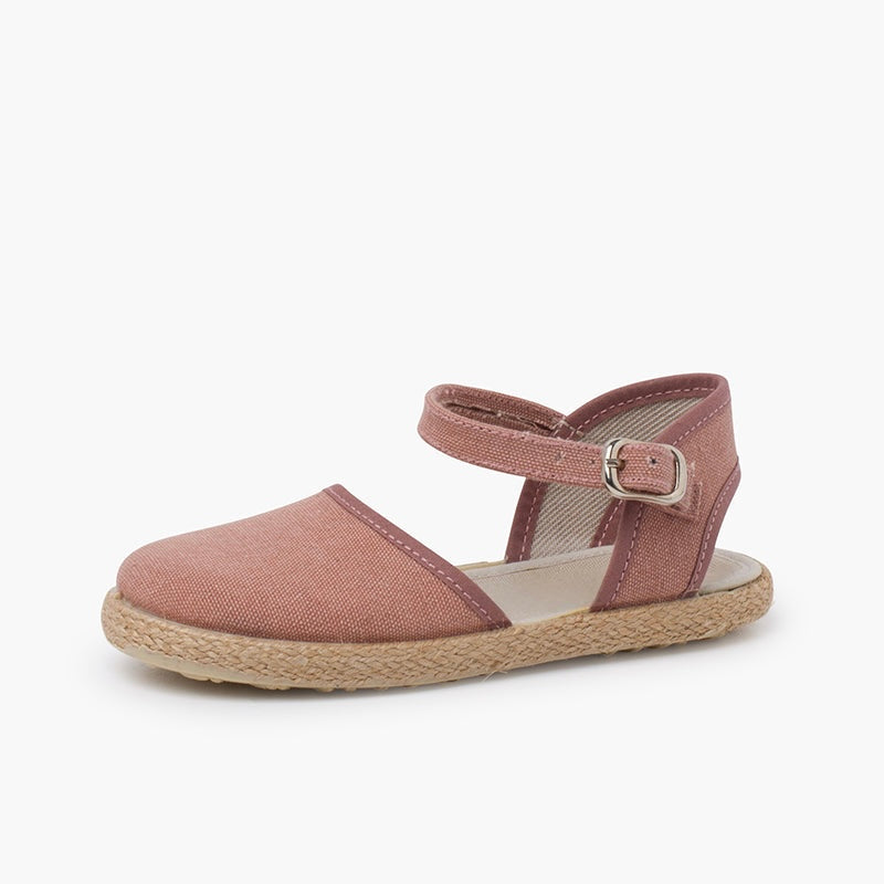 Espadrillas de Lona con Hebilla en Rosa Antique