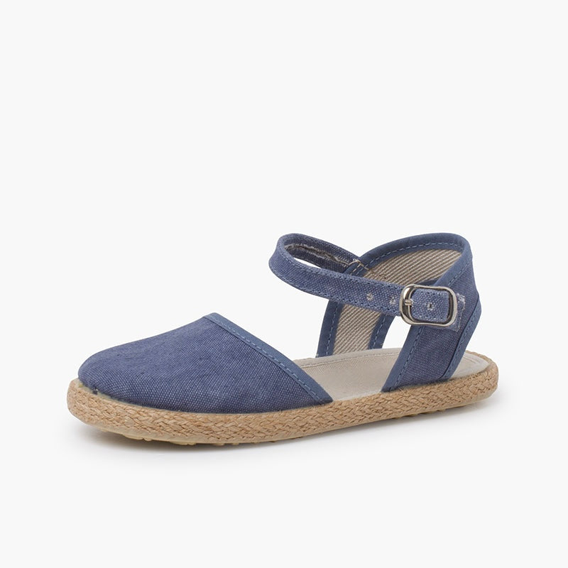Espadrillas de Lona con Hebilla en Indigo