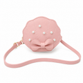 Mini Cartera de Concha con Perlas Rosa Pastel