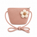 Cartera de Rafia con Rosa con Flor