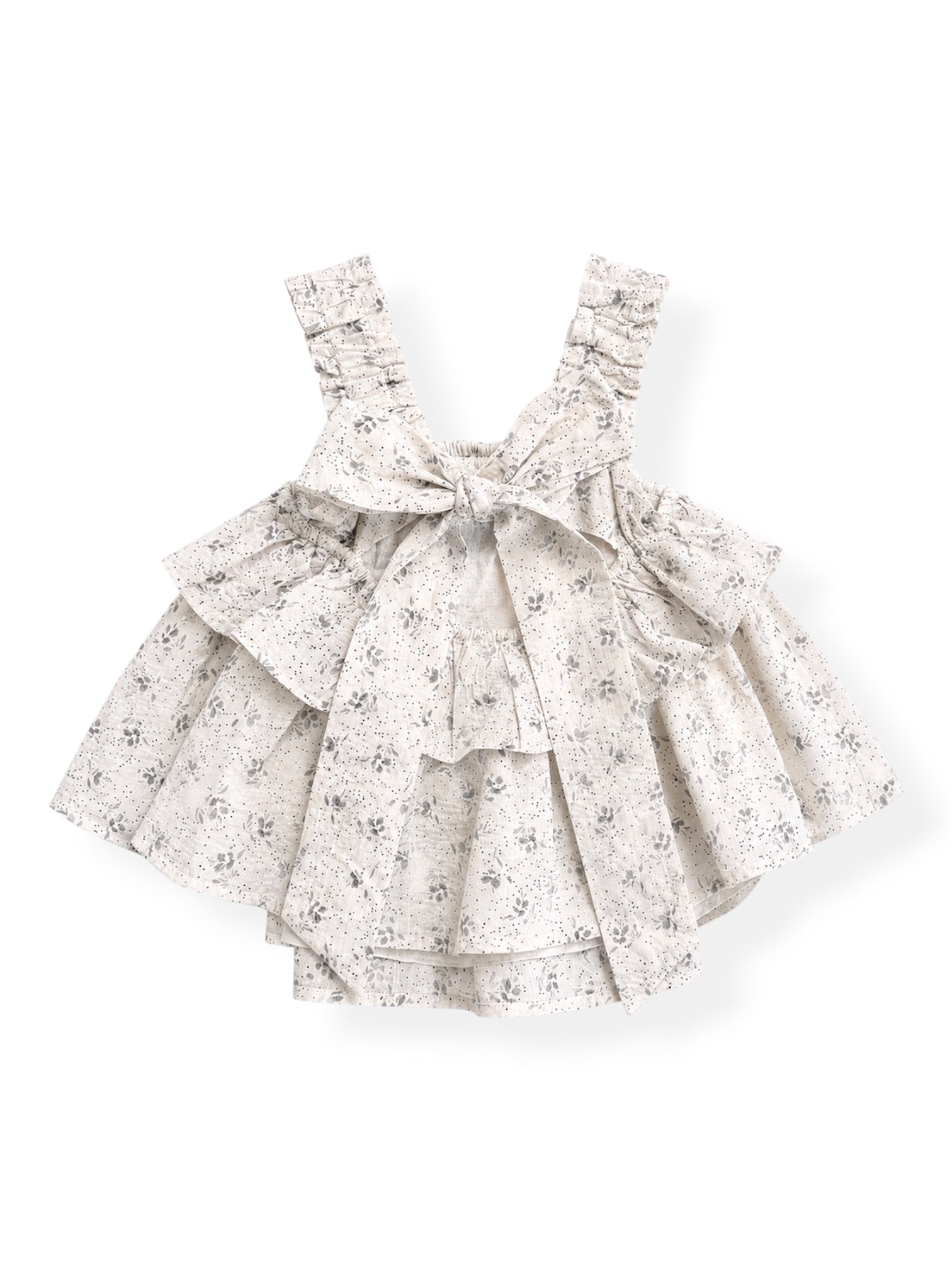 Blusa Crudo con Estampado Flores Maxi Lazo Posterior