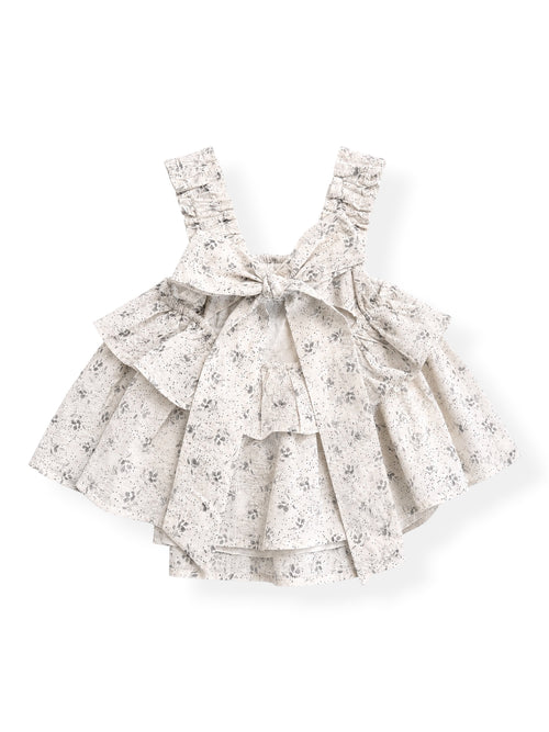 Blusa Crudo con Estampado Flores Maxi Lazo Posterior