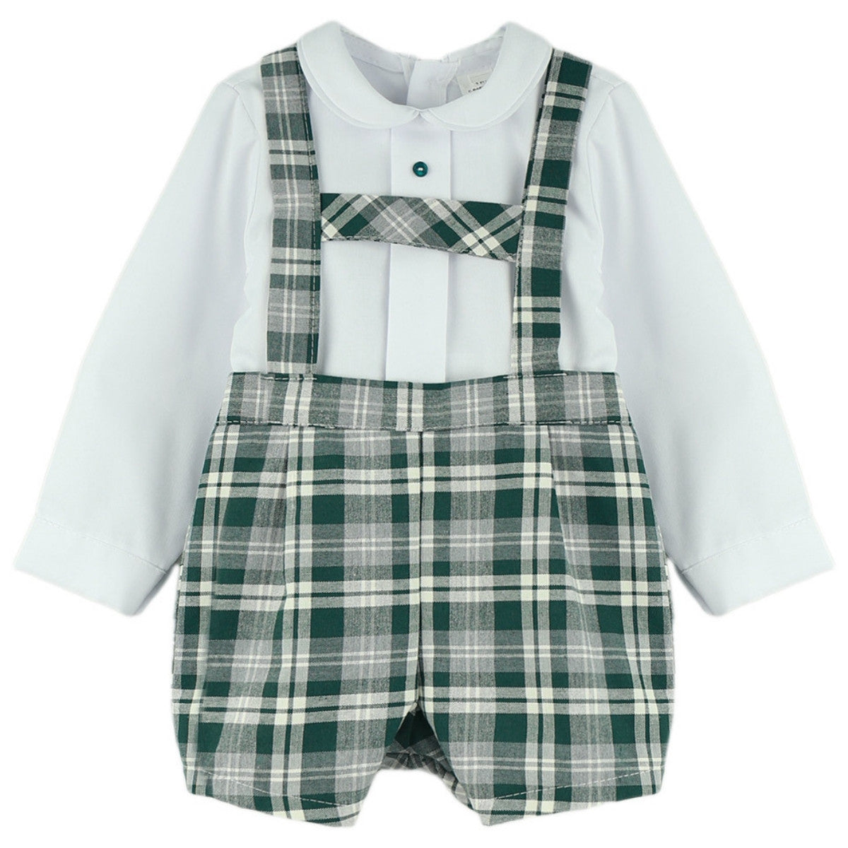 Conjunto Tirantes de Cuadros Verde Botella