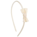 Diadema con Lazo de Terciopelo Pequeño Crudo