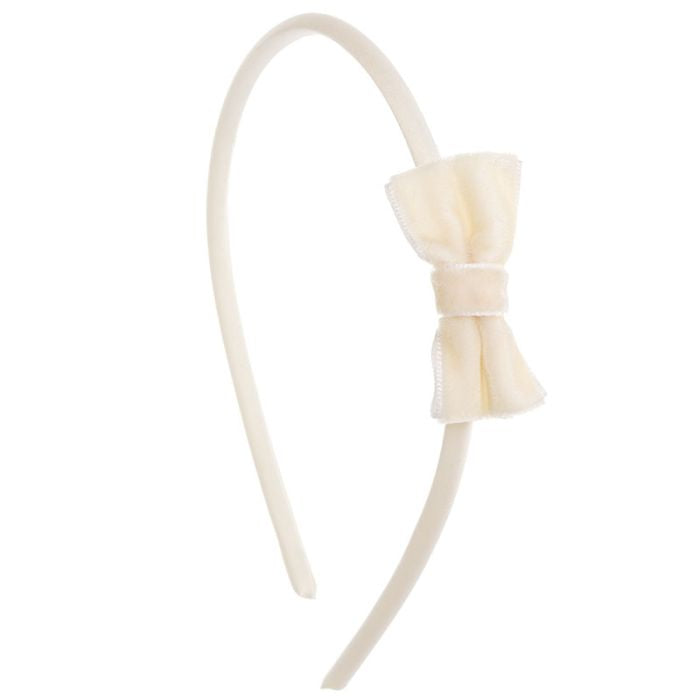 Cintillo con Lazo de Terciopelo Pequeño Crudo