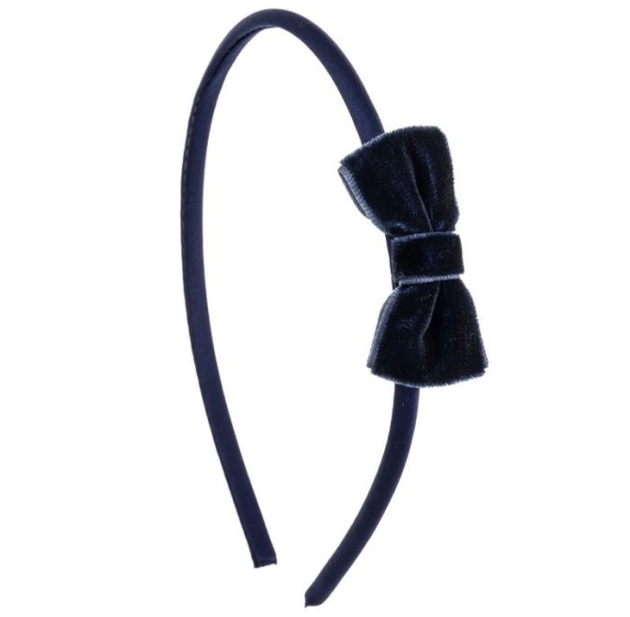Cintillo con Lazo de Terciopelo Pequeño Marino