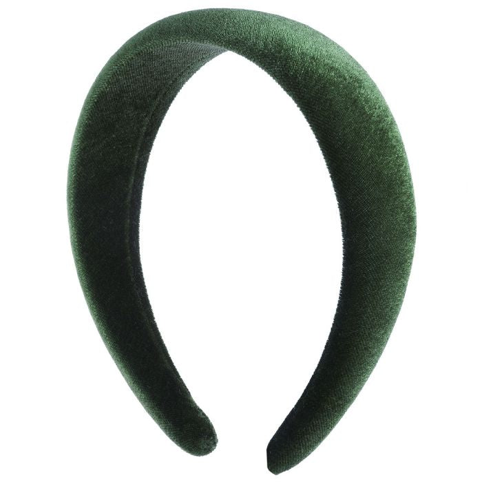 Diadema Acolchada en Terciopelo Verde Botella