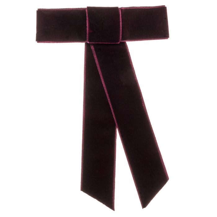 Pinza con Maxi Lazo de Terciopelo Granate