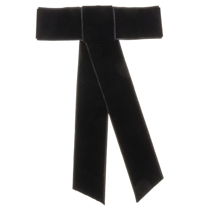 Pinza con Maxi Lazo de Terciopelo Negro
