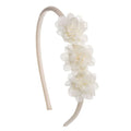 Diadema Suave con Trio de Flores Crudo