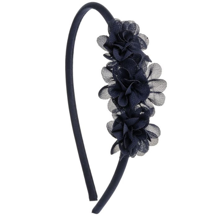 Cintillo Suave con Trio de Flores Marino