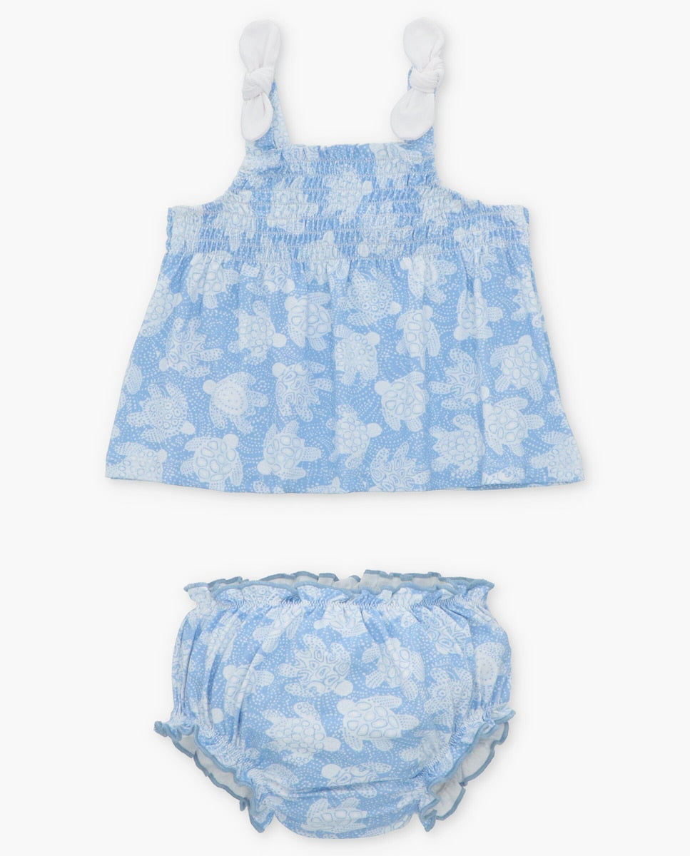 Traje de Baño tipo Jesusito Vida Marina en Celeste