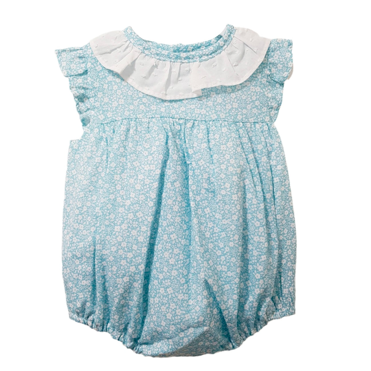 Pelele Estampado Floral en Turquesa Cuello Batista