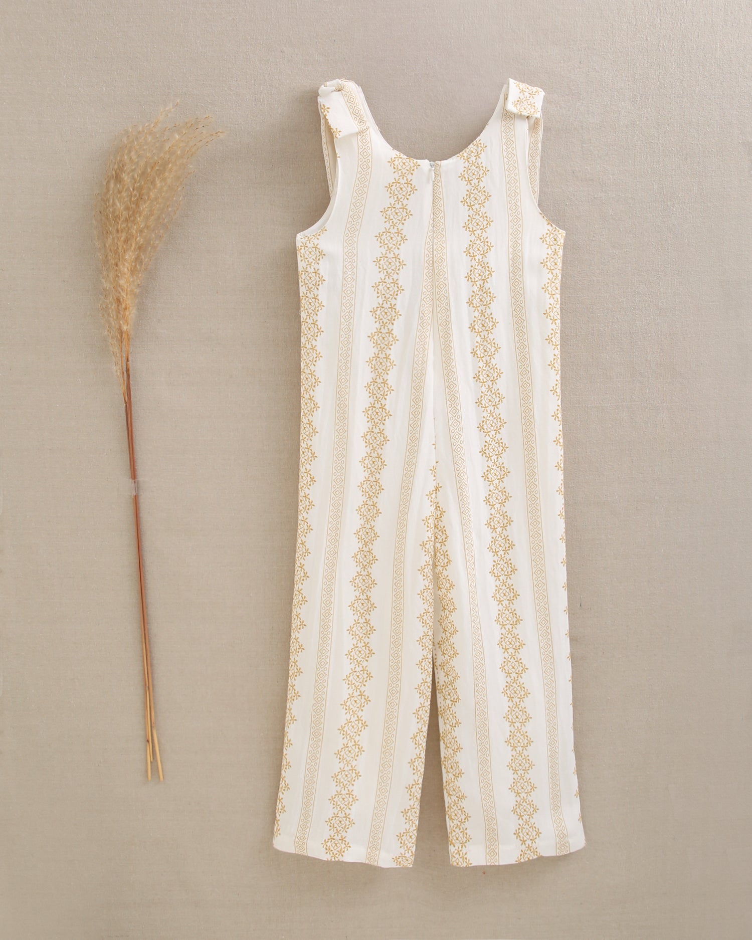 Jumpsuit Blanco Estampados con Tirantes