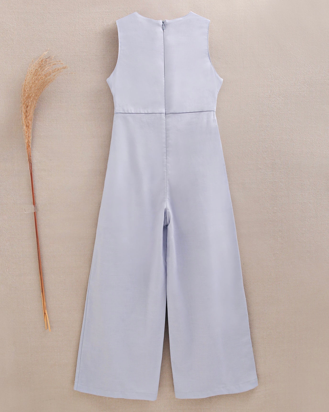 Jumpsuit Lino Azul Cielo con Lazo Frontal