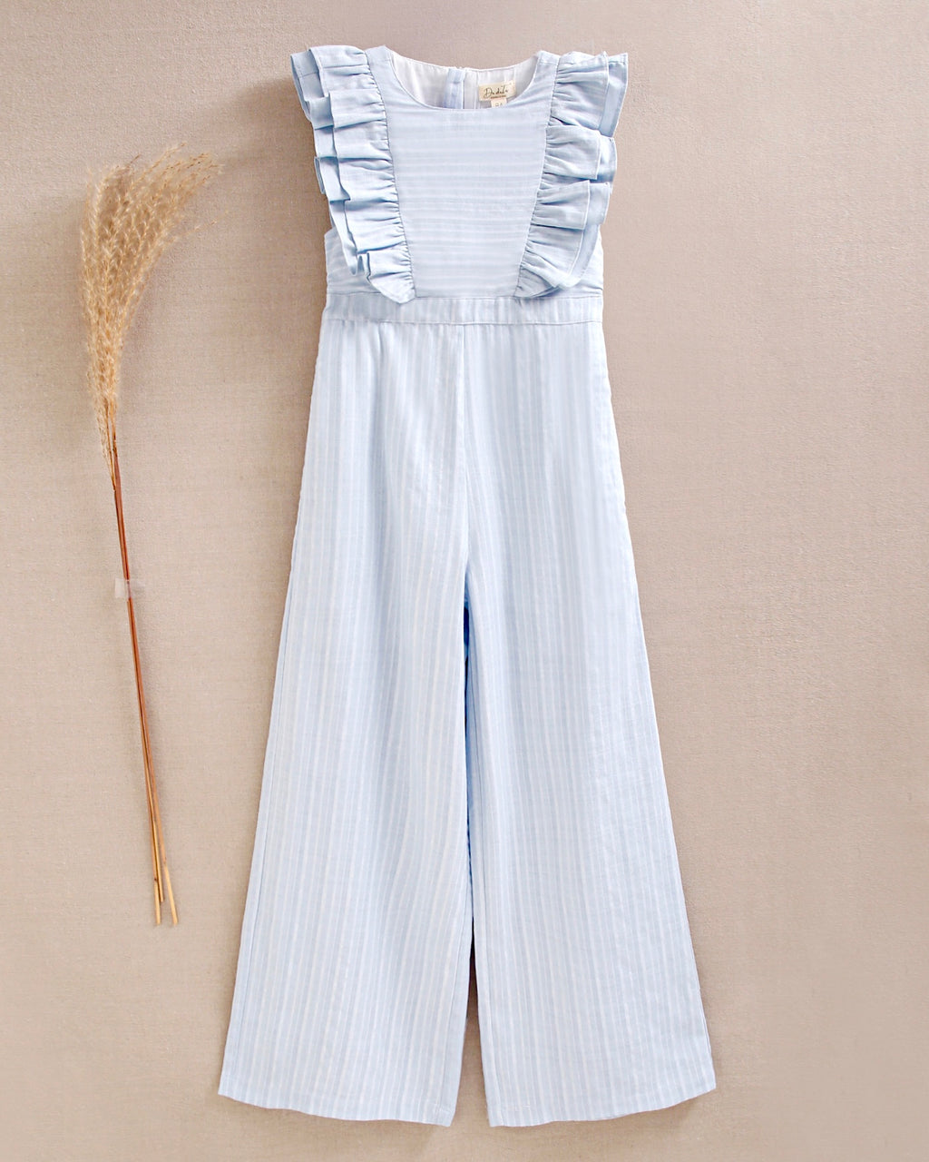 Jumpsuit de Rayas Azules y Volados
