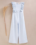 Jumpsuit de Rayas Azules y Volados