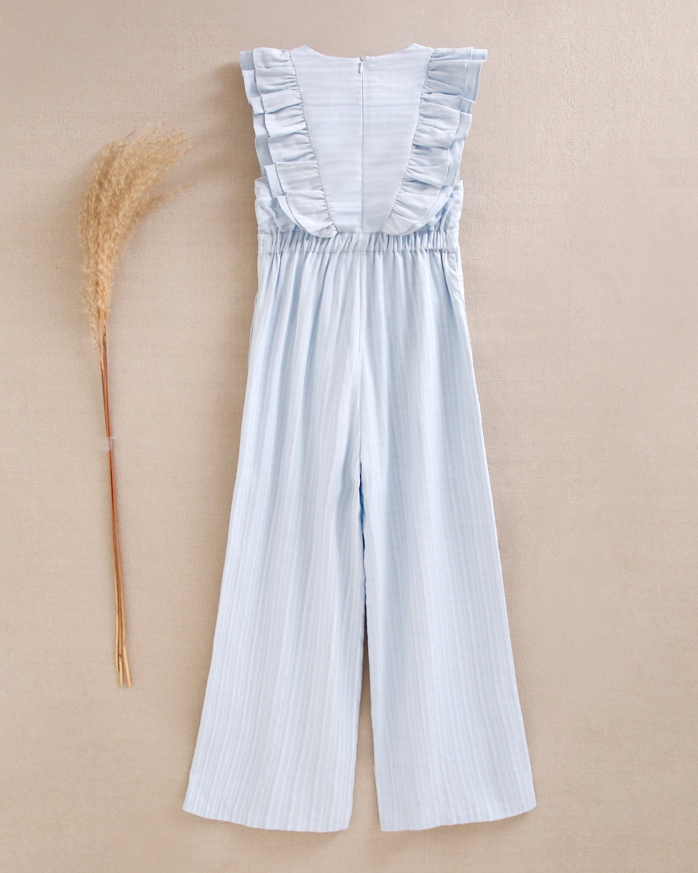 Jumpsuit de Rayas Azules y Volados